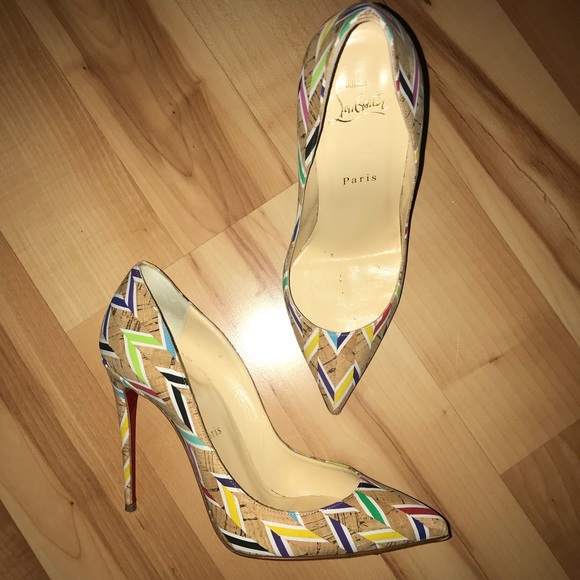 Christian Louboutin Shoes - Christian Louboutin Pigalle Follies Cork Chevron